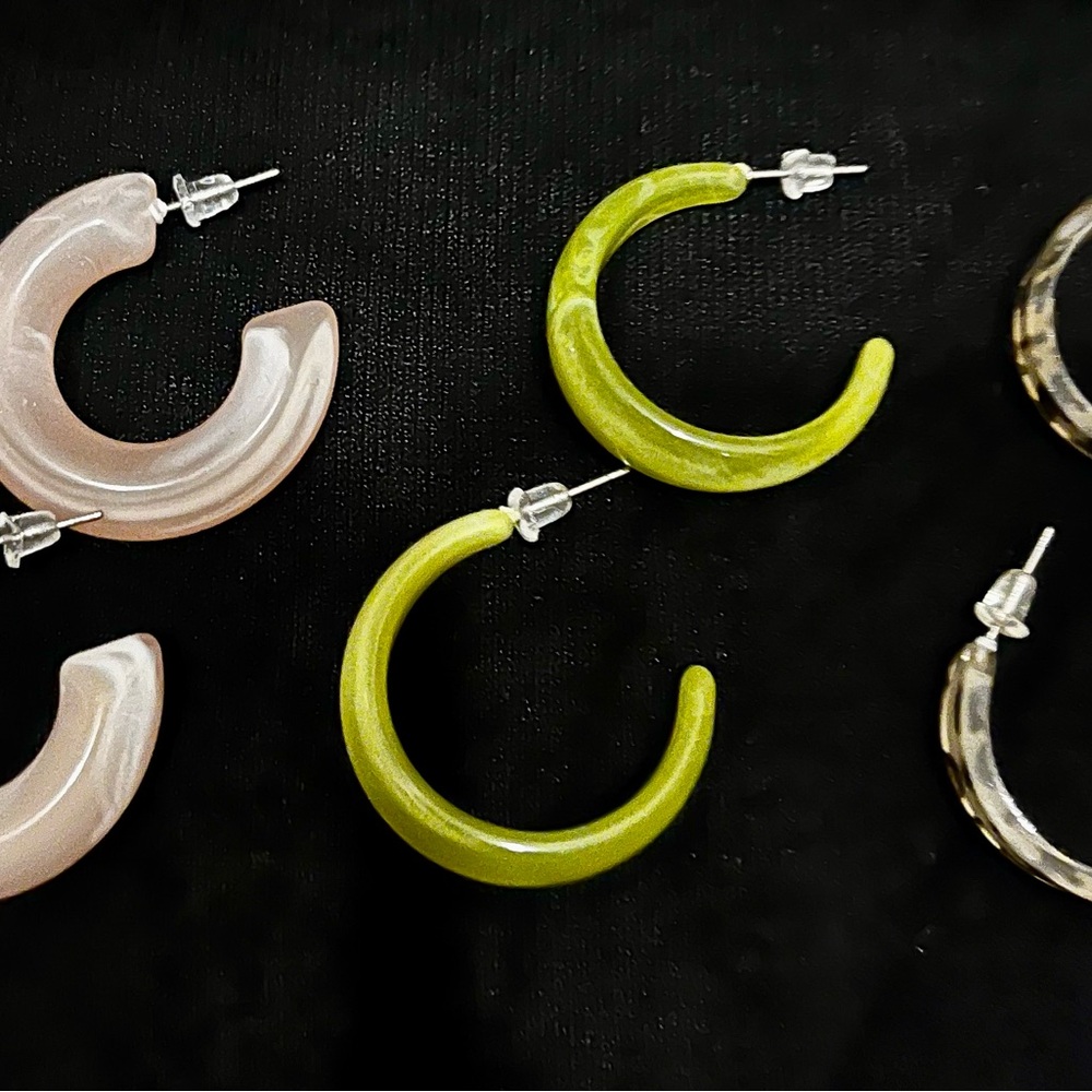 Set of Colorful Hoop Earrings